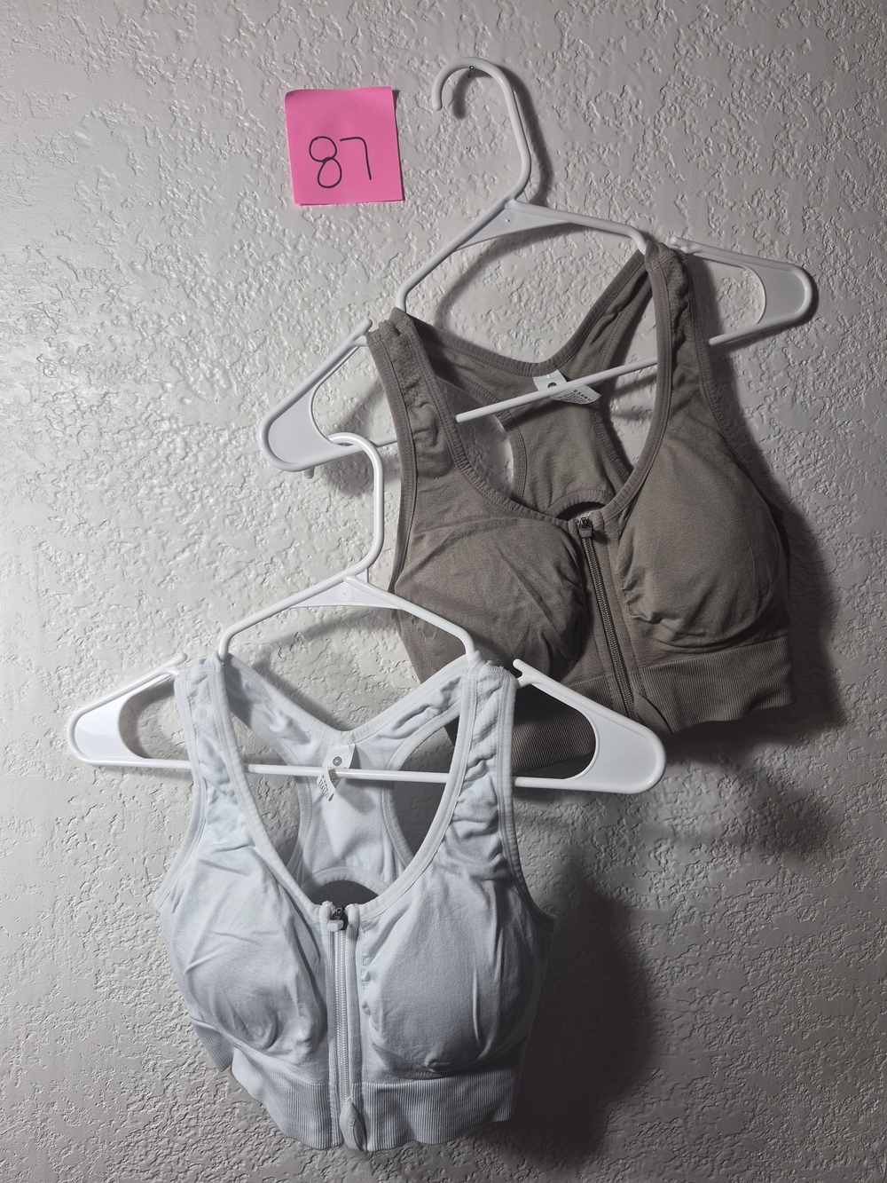 90Degrees Womens Front-Zip Comfort Sports Bra 2 Pack - LARGE